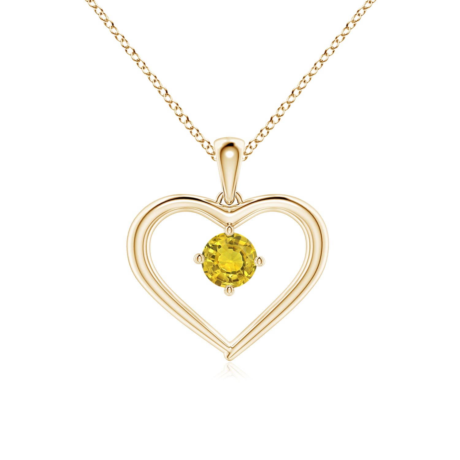 AAAA - Yellow Sapphire / 0.27 CT / 14 KT Yellow Gold