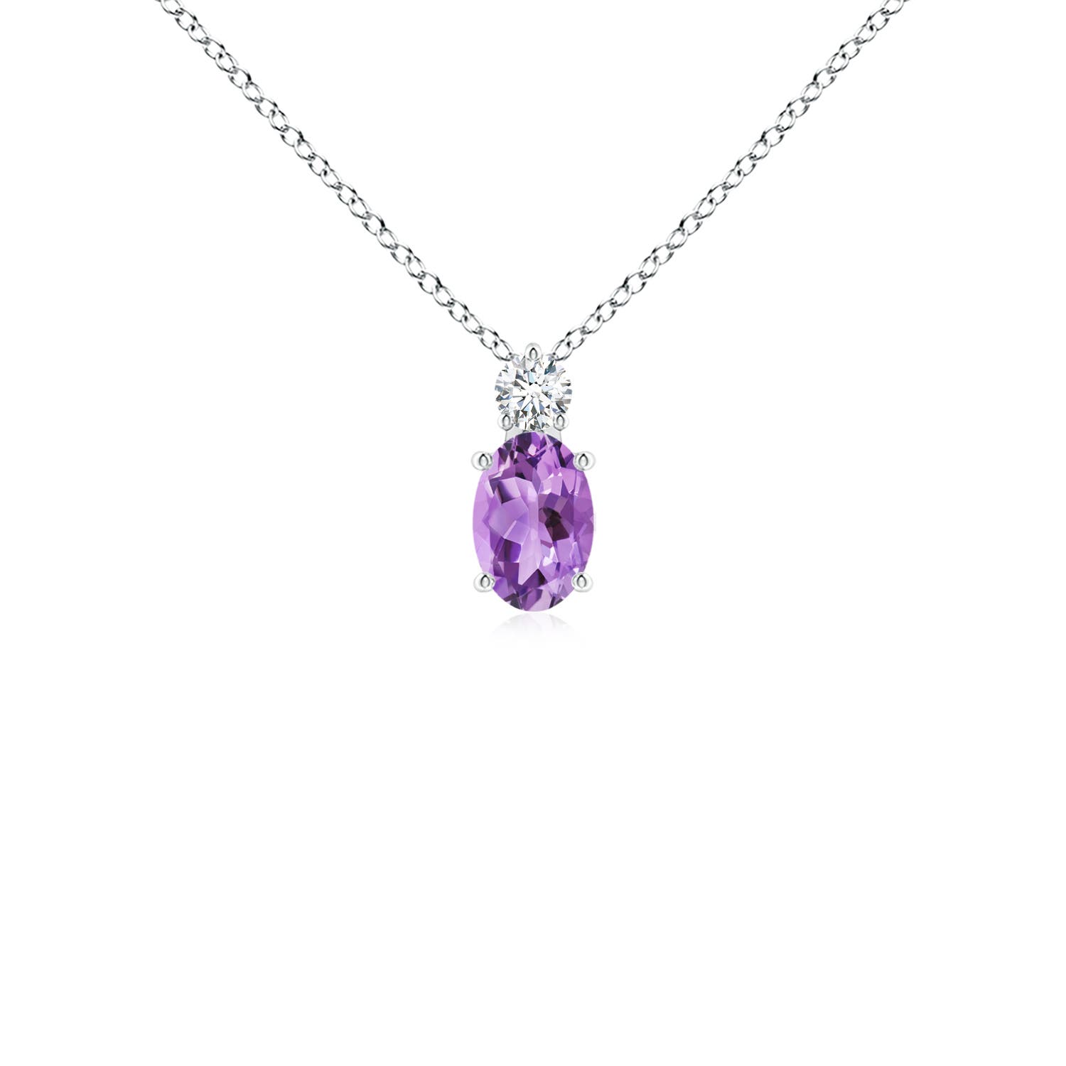 A - Amethyst / 0.47 CT / 14 KT White Gold