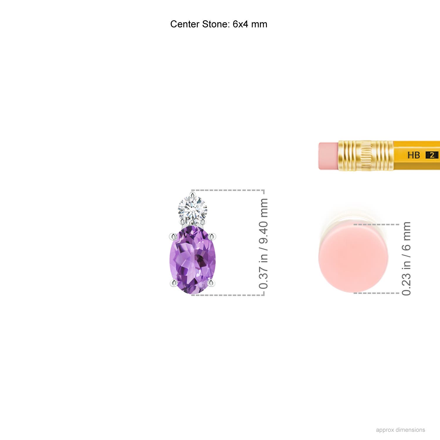 A - Amethyst / 0.47 CT / 14 KT White Gold