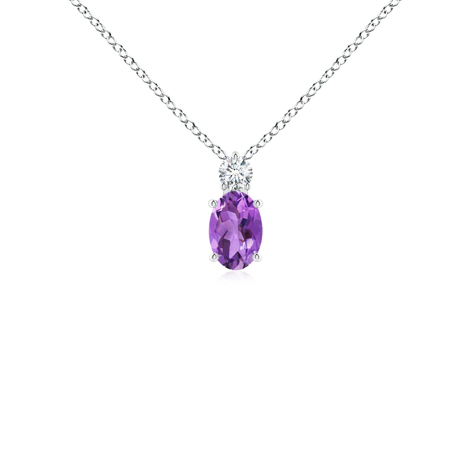 AA - Amethyst / 0.47 CT / 14 KT White Gold