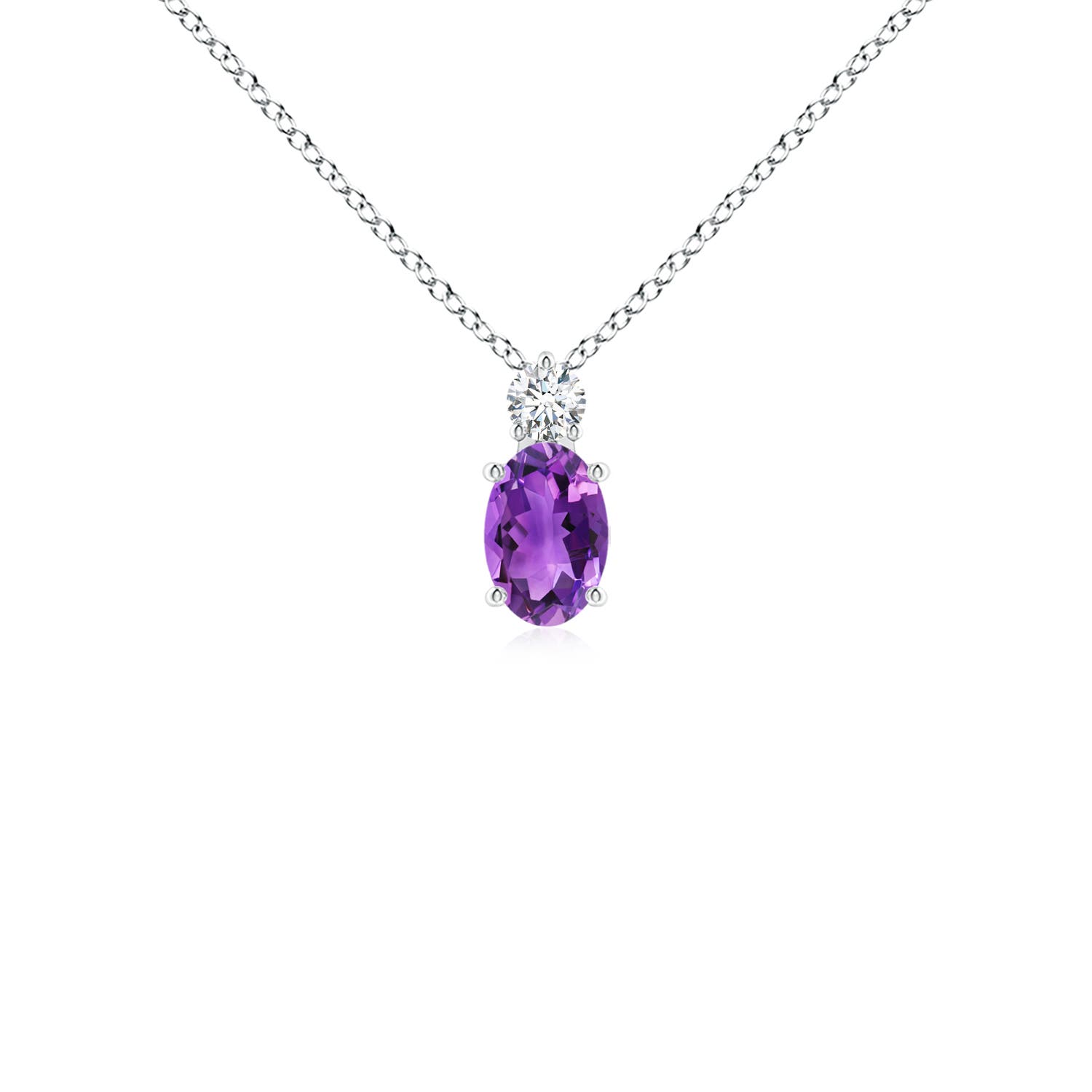 AAA - Amethyst / 0.47 CT / 14 KT White Gold
