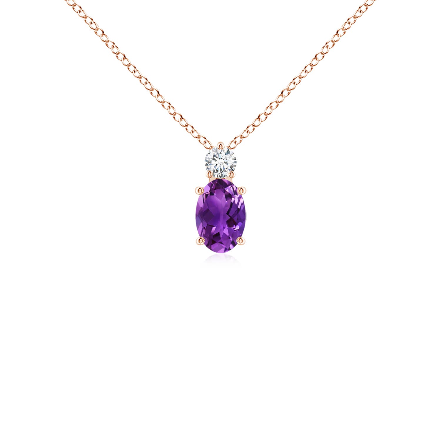 AAAA - Amethyst / 0.47 CT / 14 KT Rose Gold