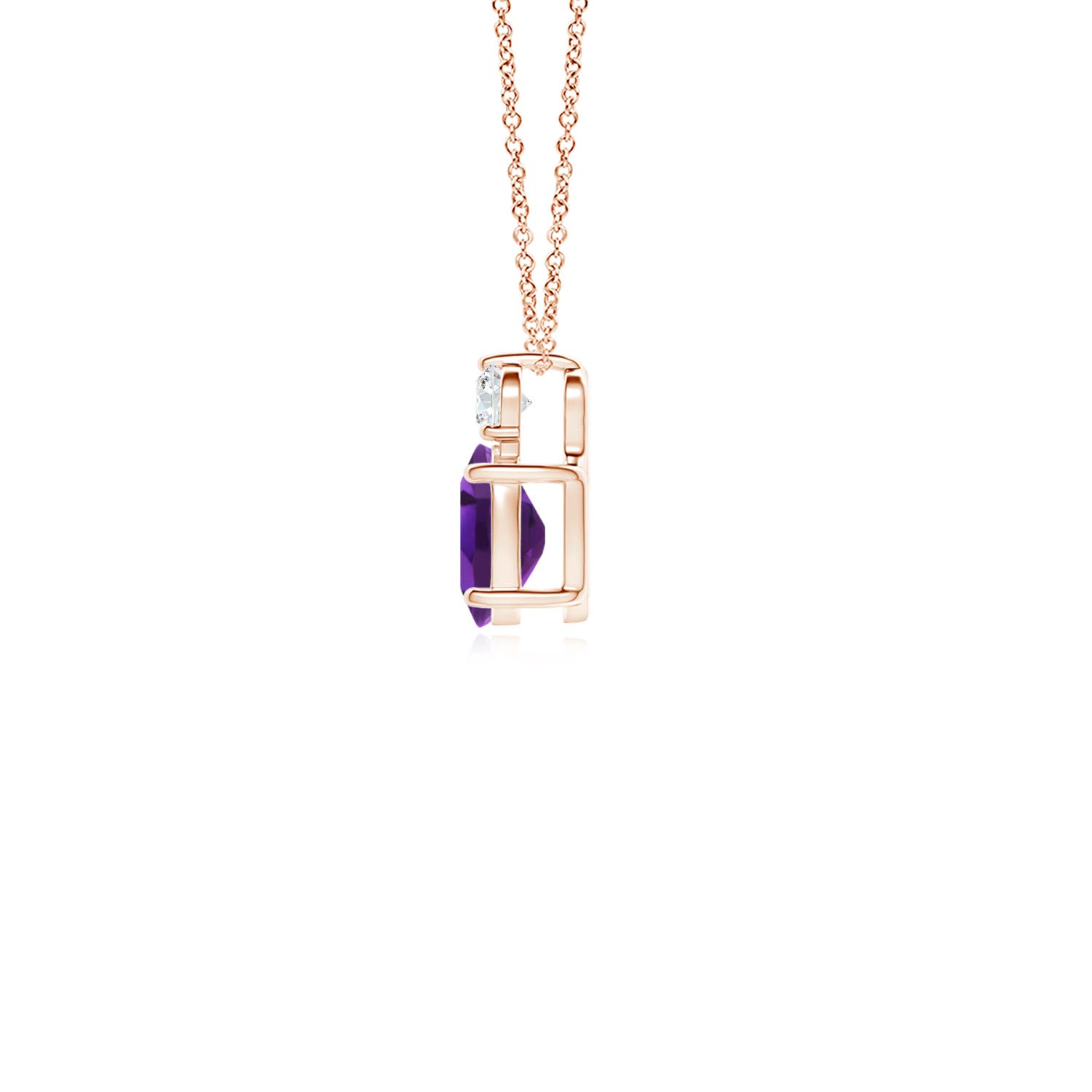 AAAA - Amethyst / 0.47 CT / 14 KT Rose Gold