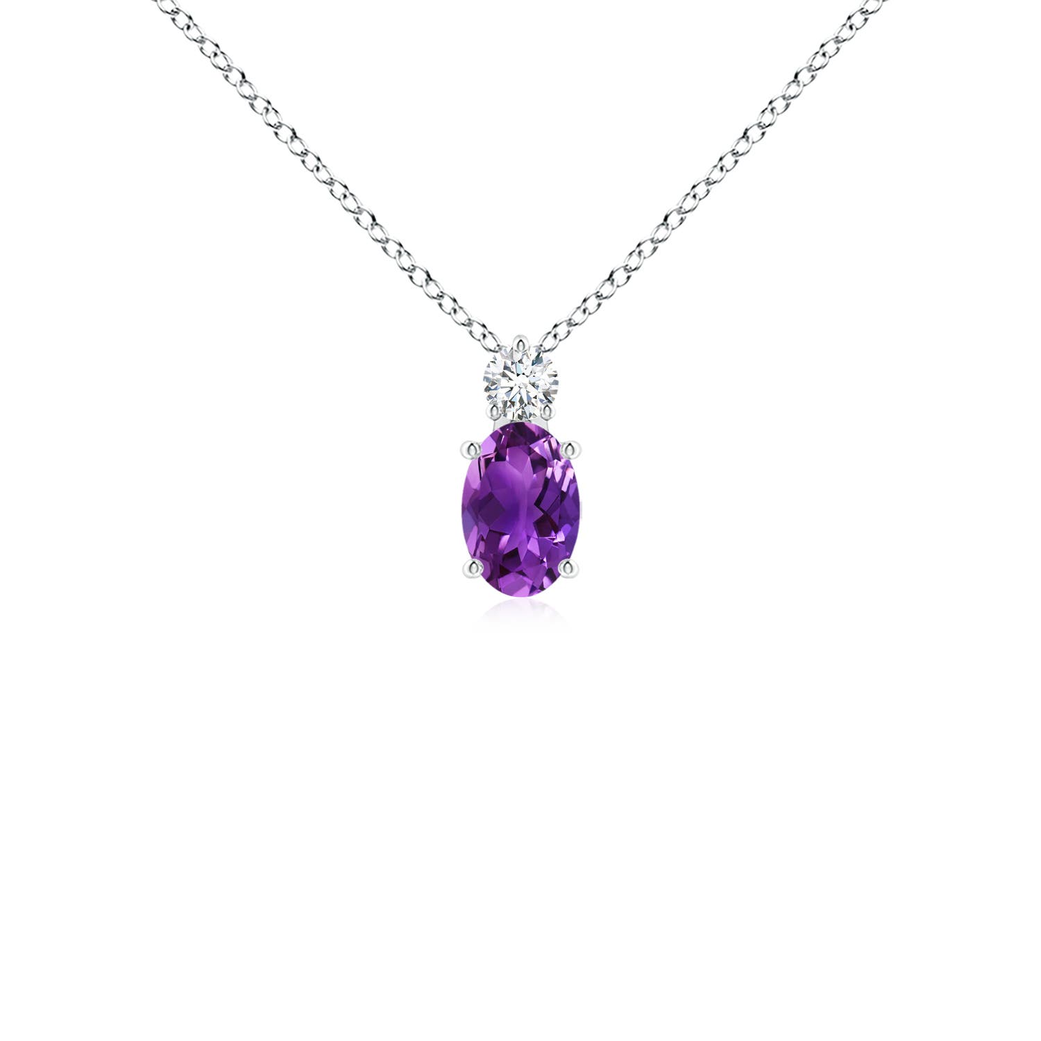 AAAA - Amethyst / 0.47 CT / 14 KT White Gold