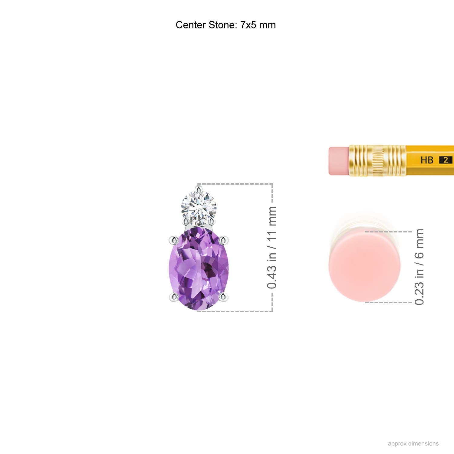 A - Amethyst / 0.81 CT / 14 KT White Gold