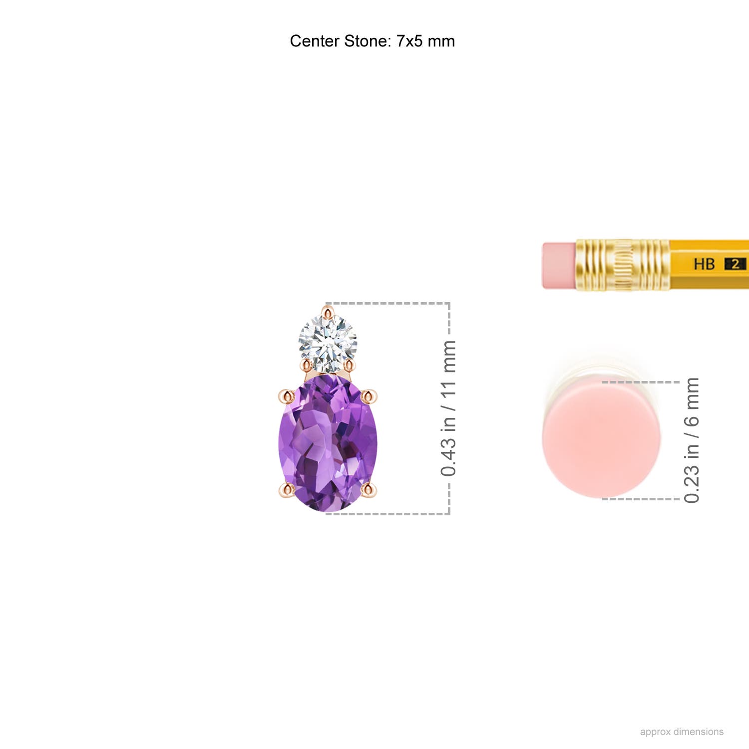 AA - Amethyst / 0.81 CT / 14 KT Rose Gold