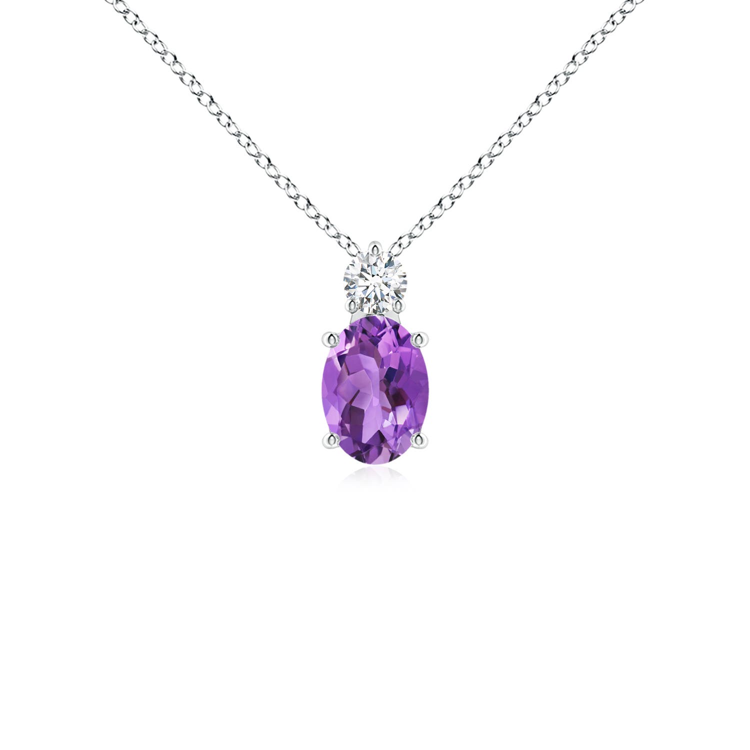 AA - Amethyst / 0.81 CT / 14 KT White Gold