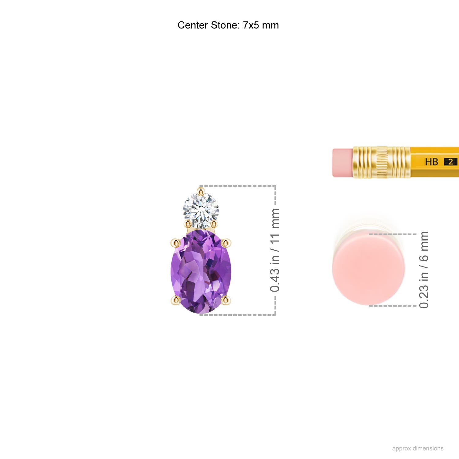 AA - Amethyst / 0.81 CT / 14 KT Yellow Gold