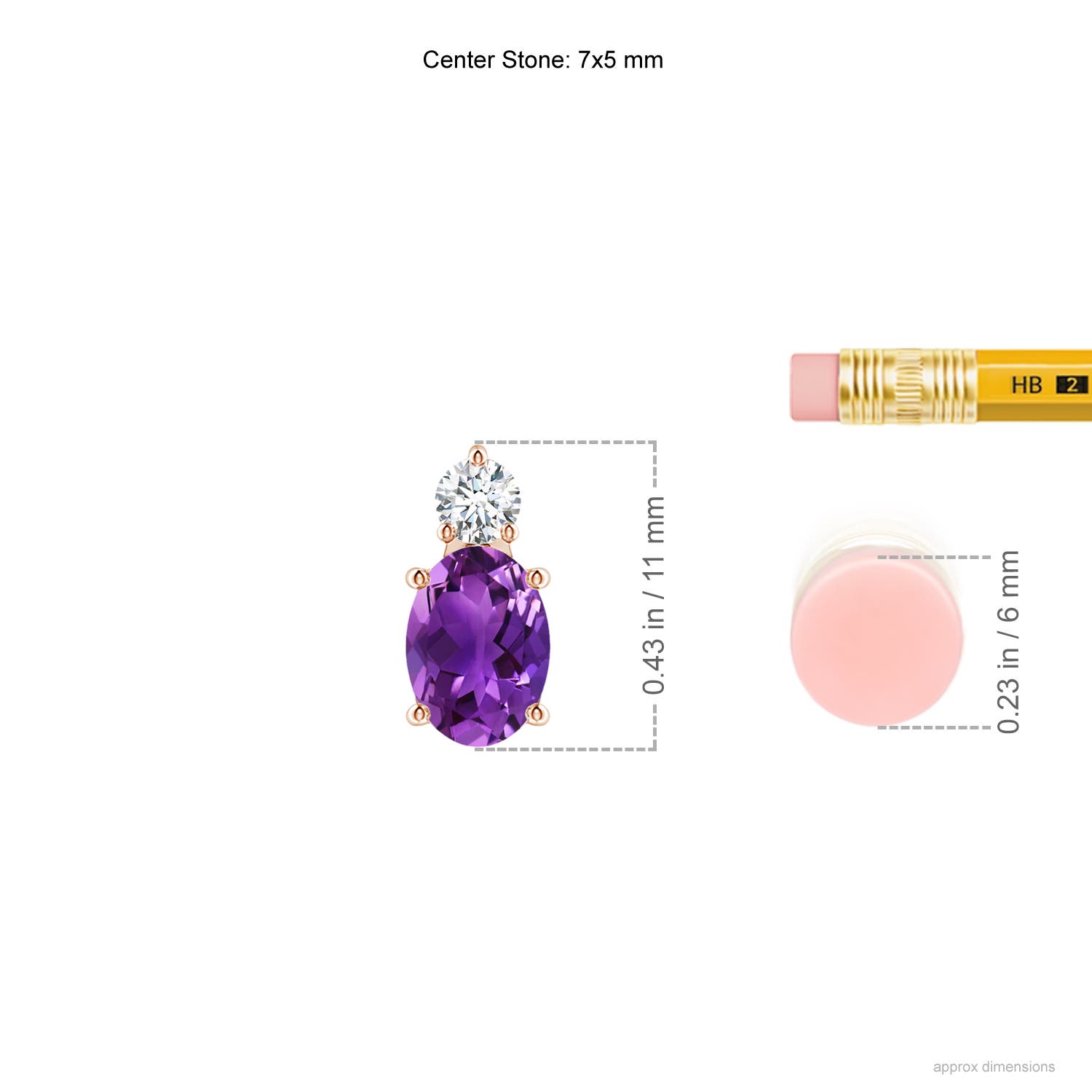 AAAA - Amethyst / 0.81 CT / 14 KT Rose Gold