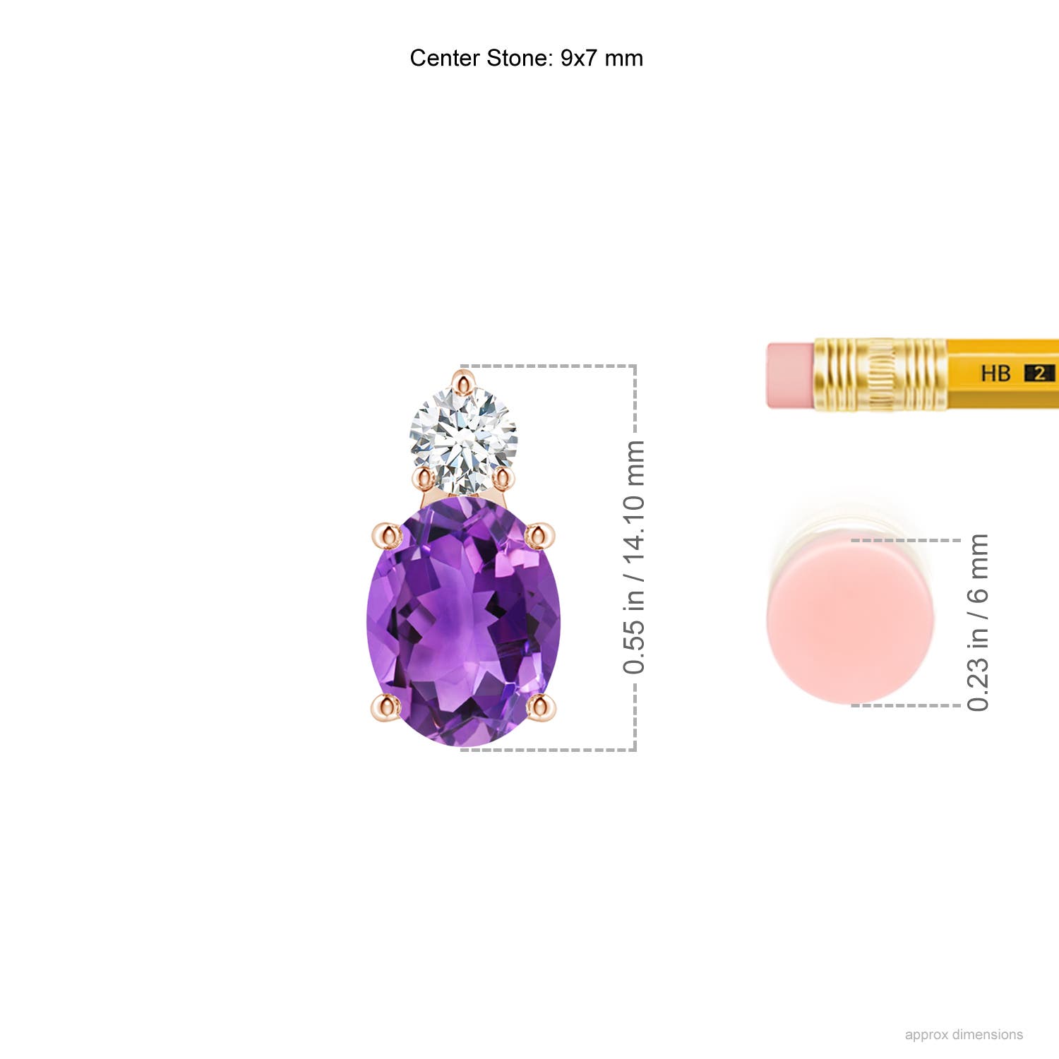 AAA - Amethyst / 1.83 CT / 14 KT Rose Gold