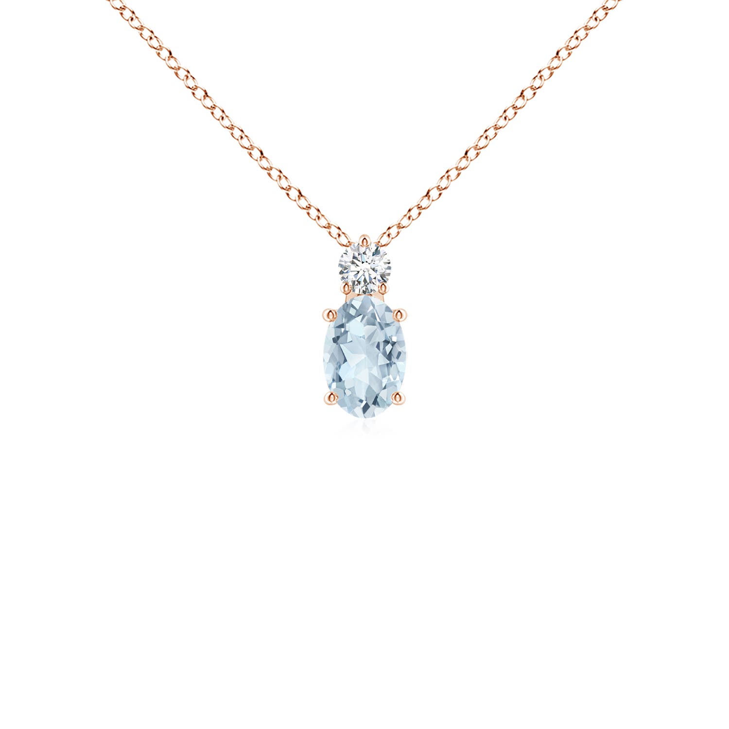 A - Aquamarine / 0.47 CT / 14 KT Rose Gold