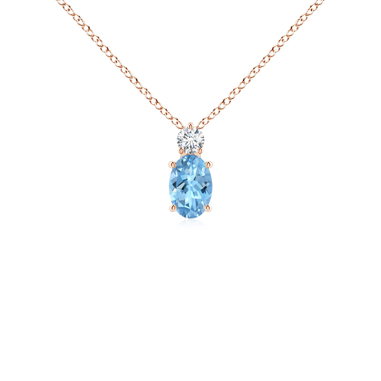 AAAA - Aquamarine / 0.47 CT / 14 KT Rose Gold