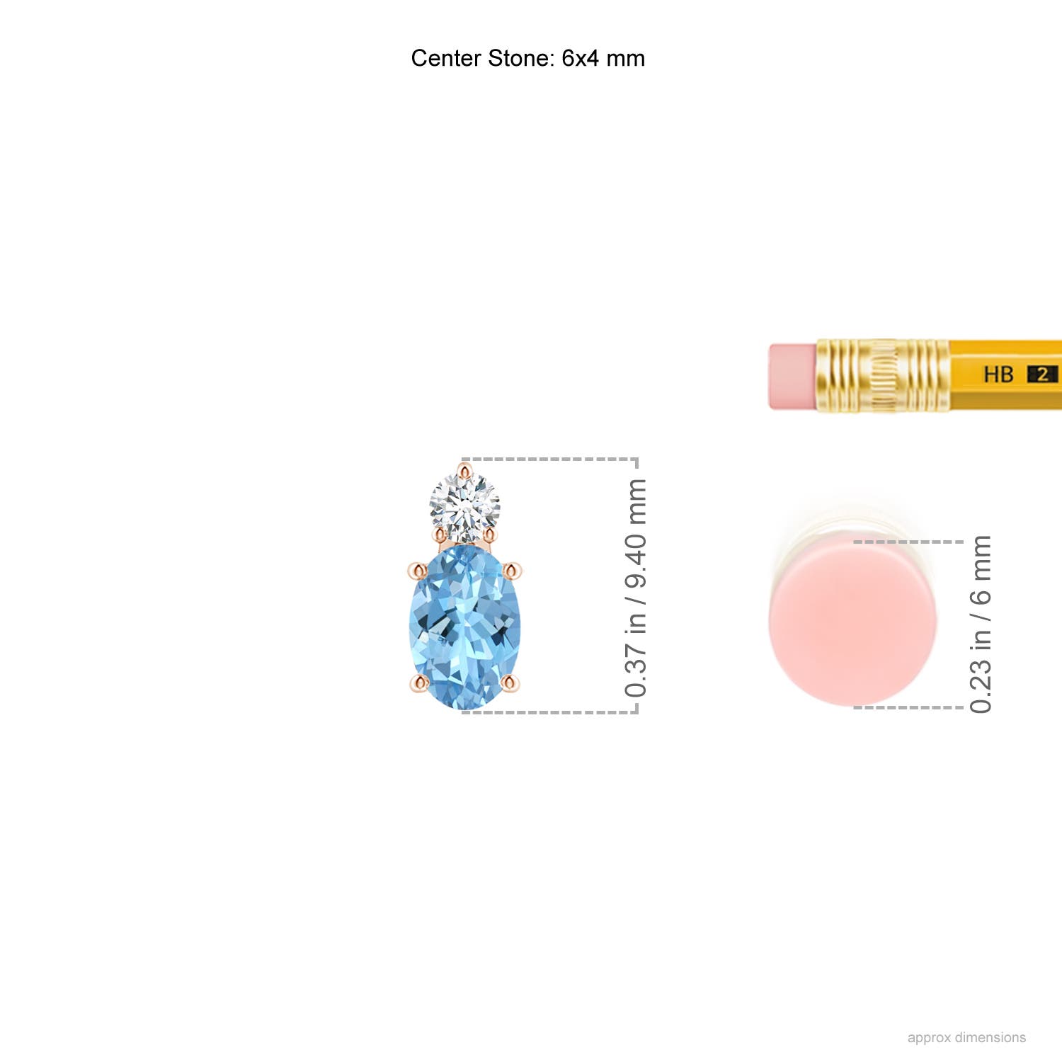 AAAA - Aquamarine / 0.47 CT / 14 KT Rose Gold