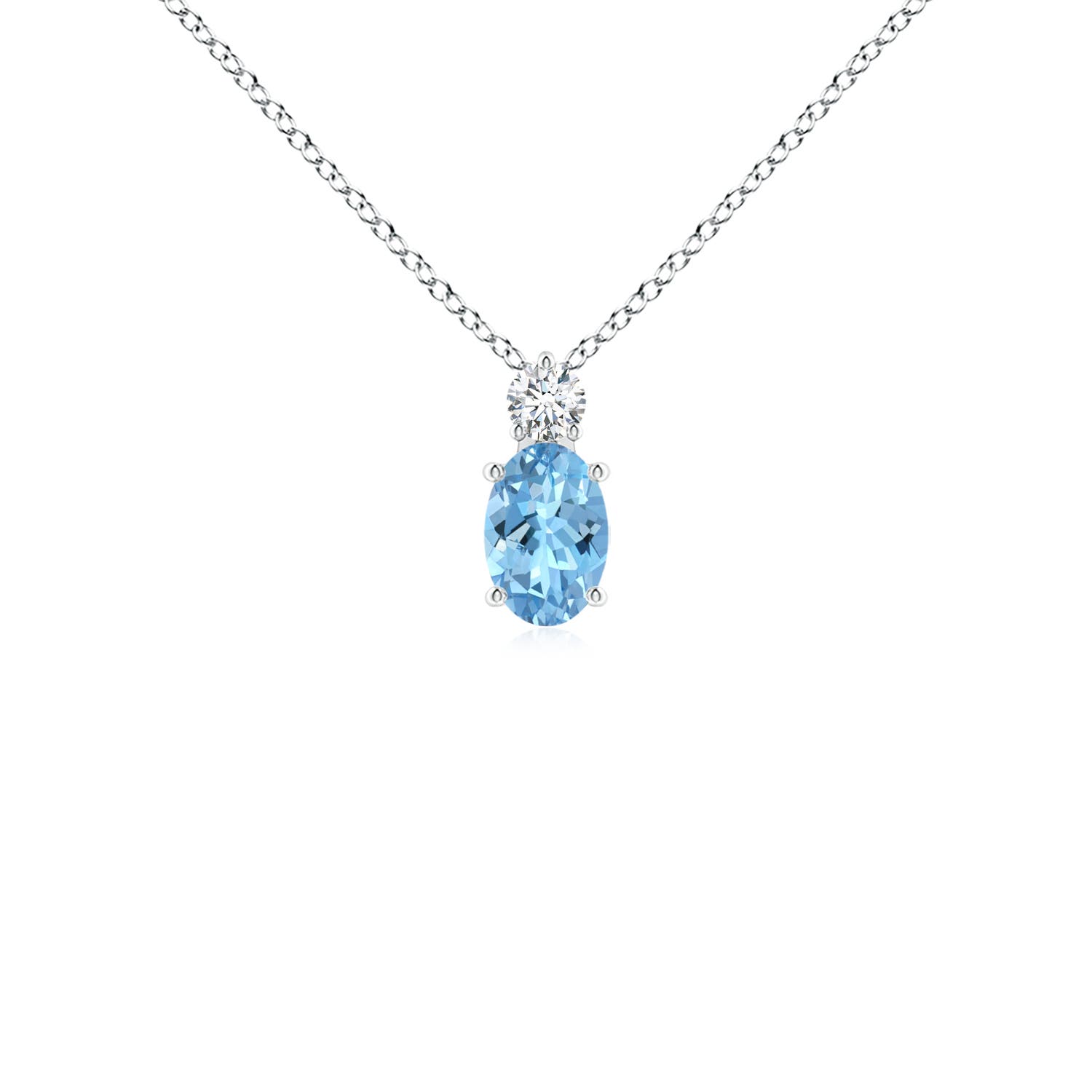 AAAA - Aquamarine / 0.47 CT / 14 KT White Gold