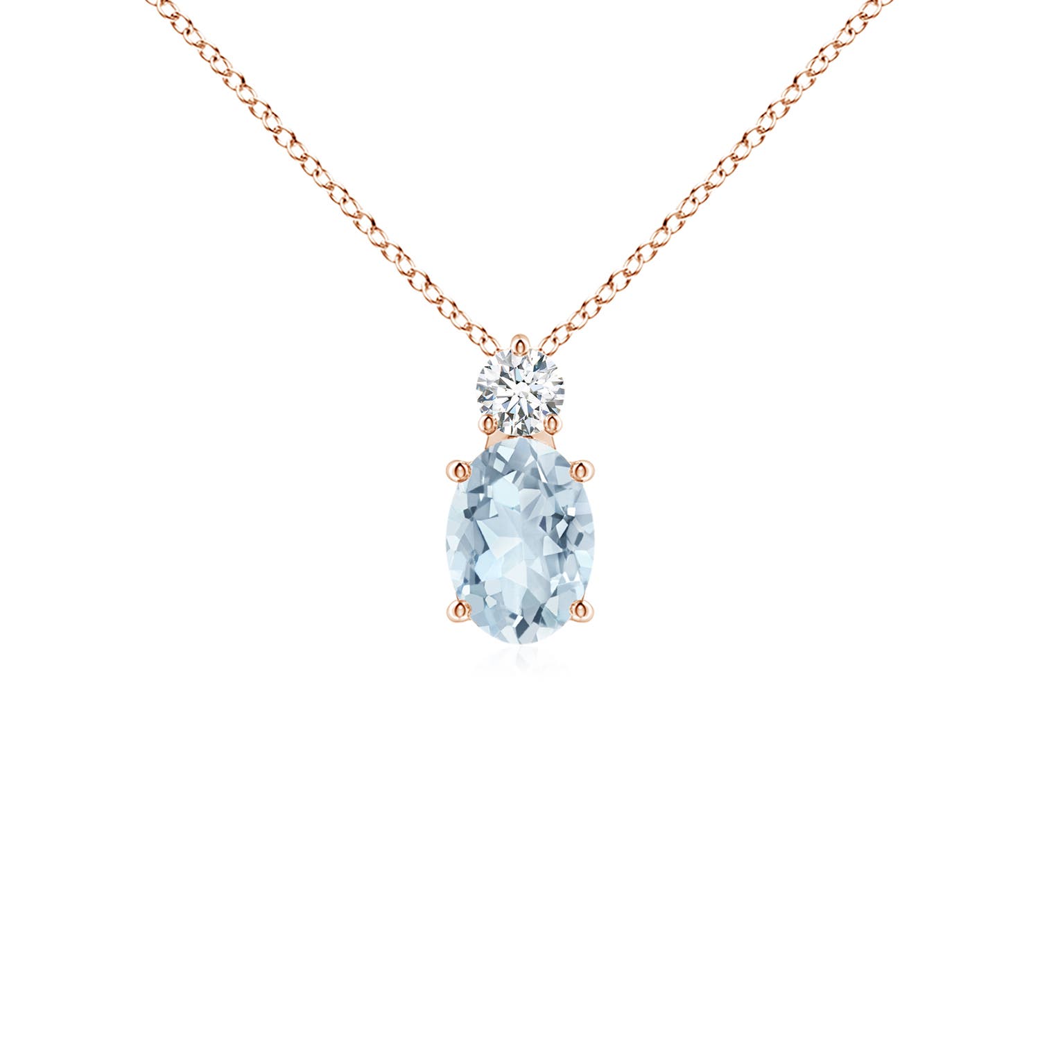 A - Aquamarine / 0.71 CT / 14 KT Rose Gold