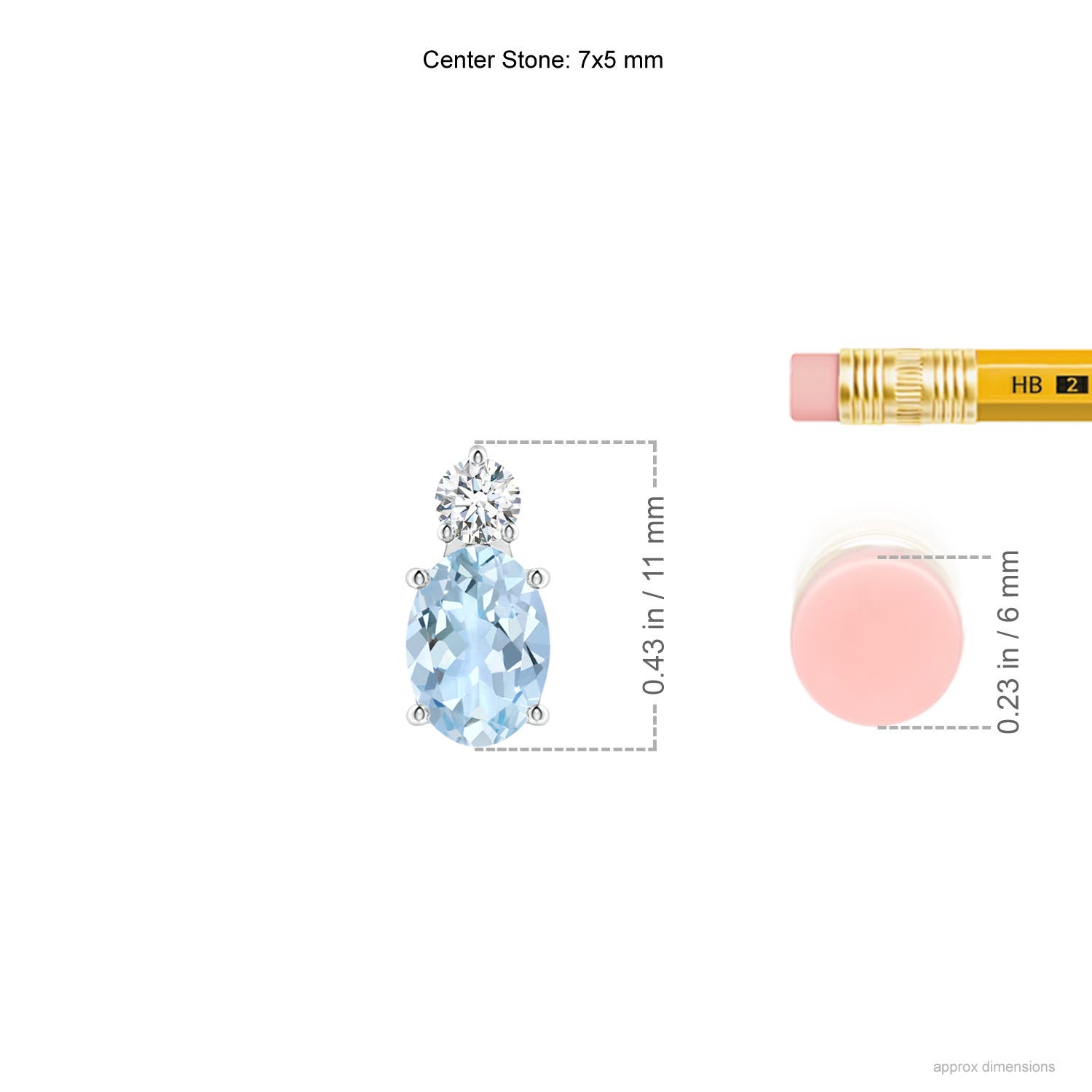 AA - Aquamarine / 0.71 CT / 14 KT White Gold