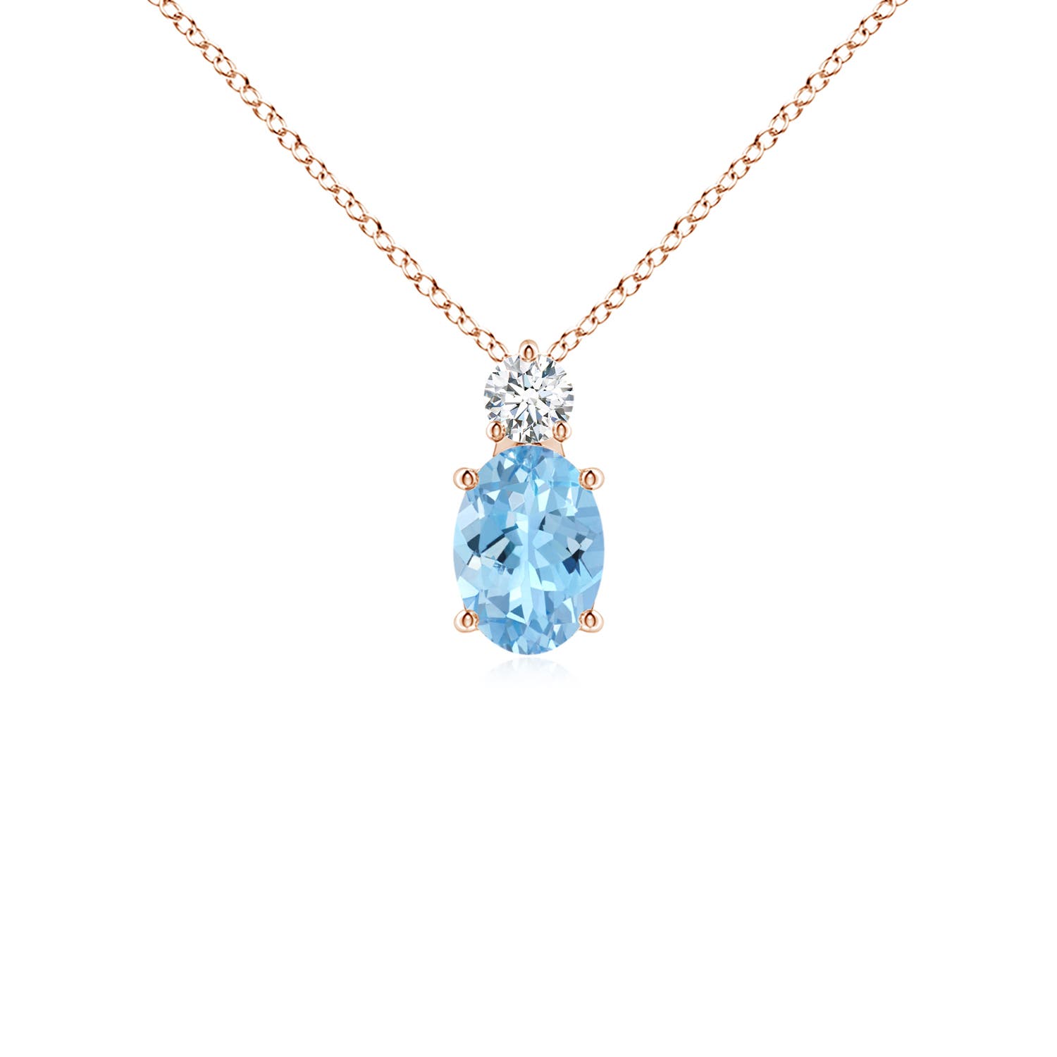 AAAA - Aquamarine / 0.71 CT / 14 KT Rose Gold