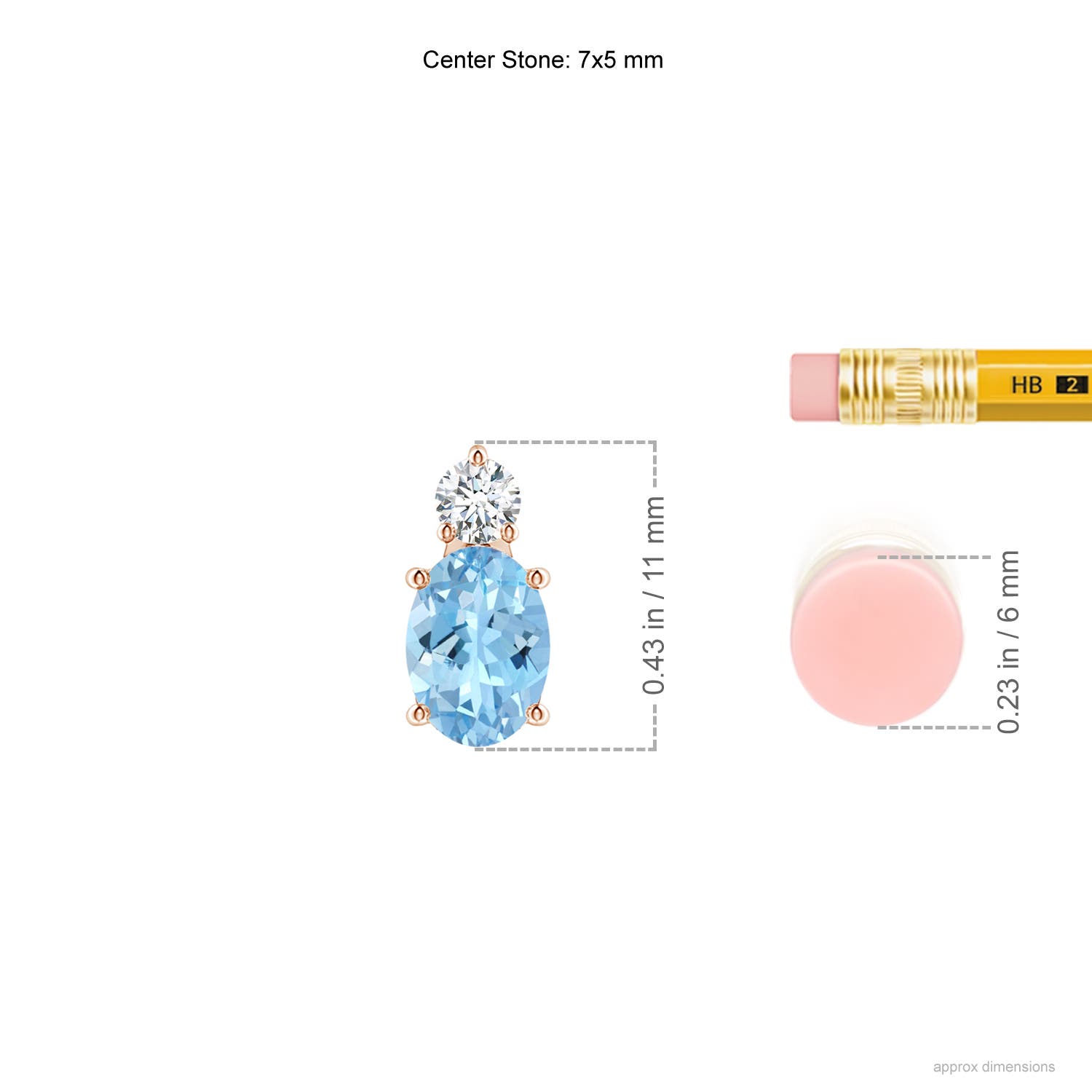 AAAA - Aquamarine / 0.71 CT / 14 KT Rose Gold