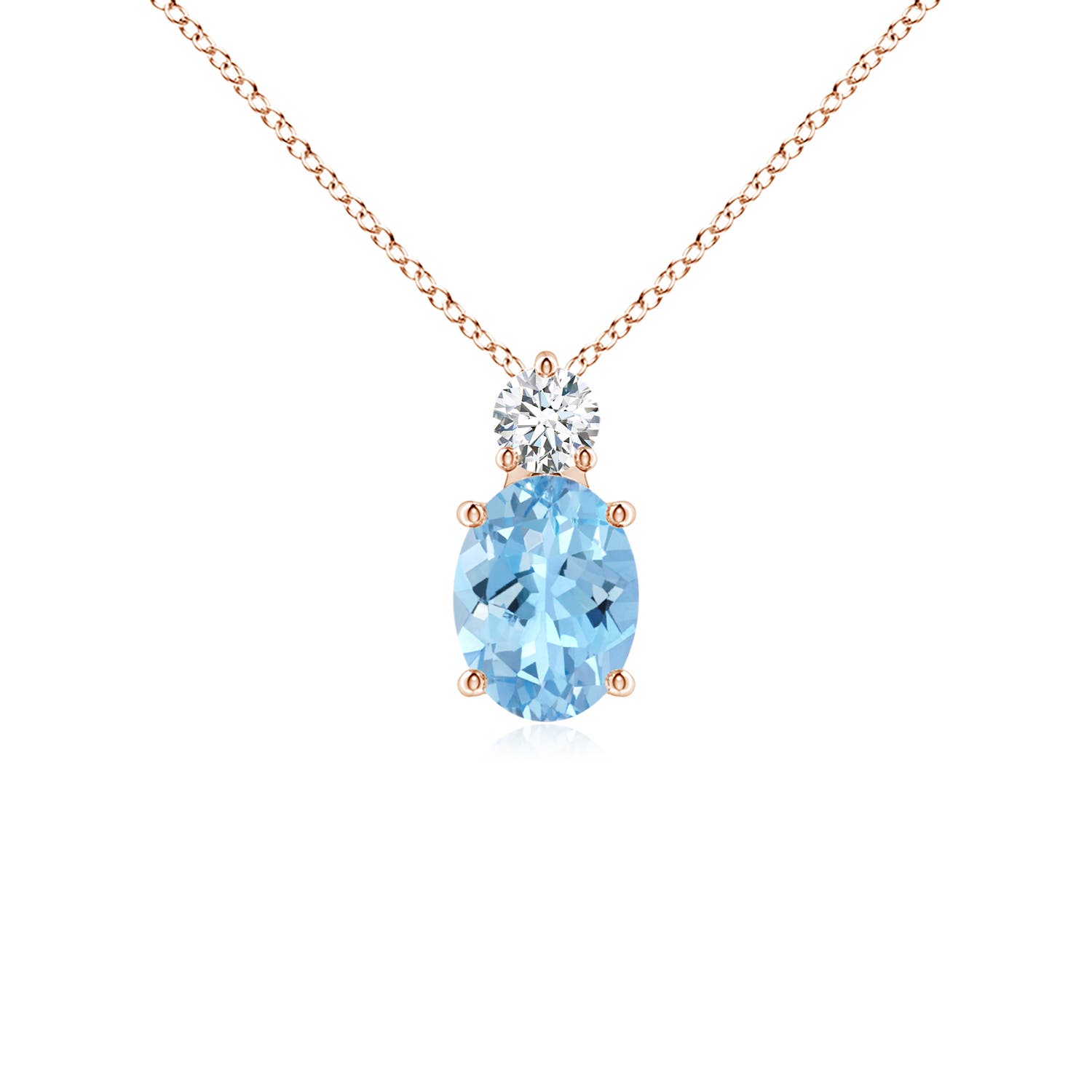 AAAA - Aquamarine / 1.16 CT / 14 KT Rose Gold