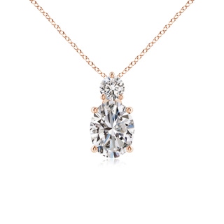 9x7mm IJI1I2 Oval Diamond Solitaire Pendant with Diamond in Rose Gold