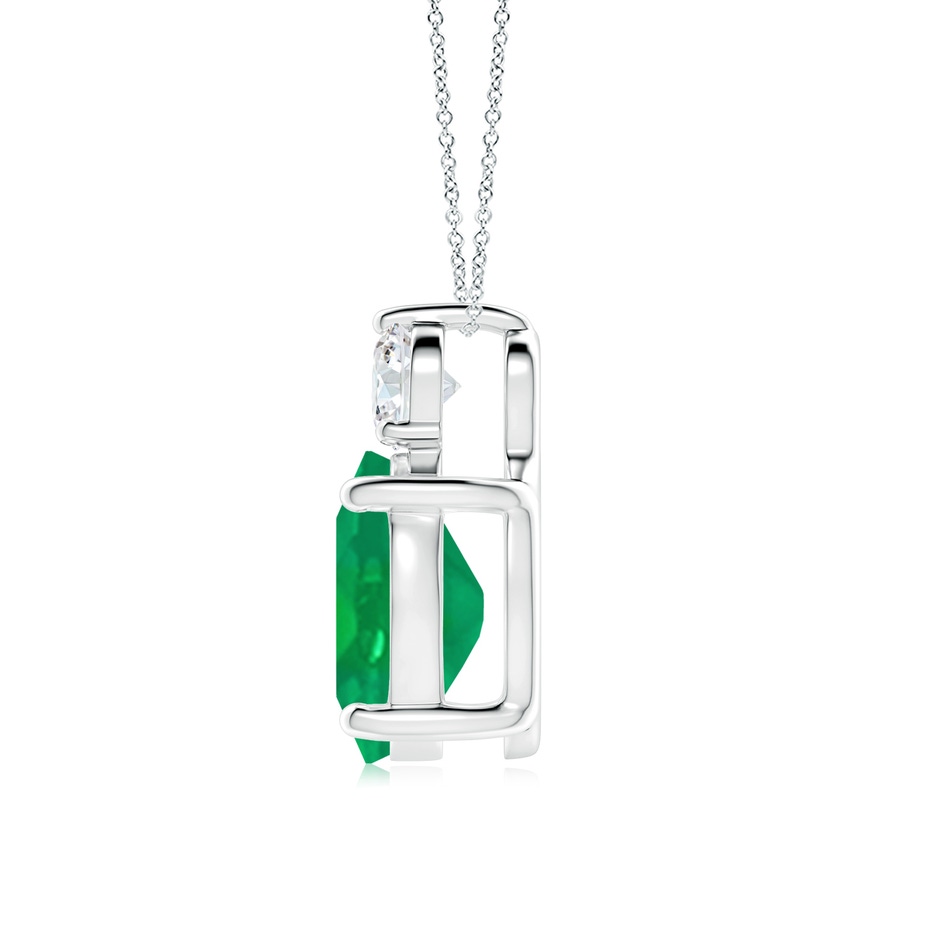 12x10mm AA Oval Emerald Solitaire Pendant with Diamond in P950 Platinum side 199
