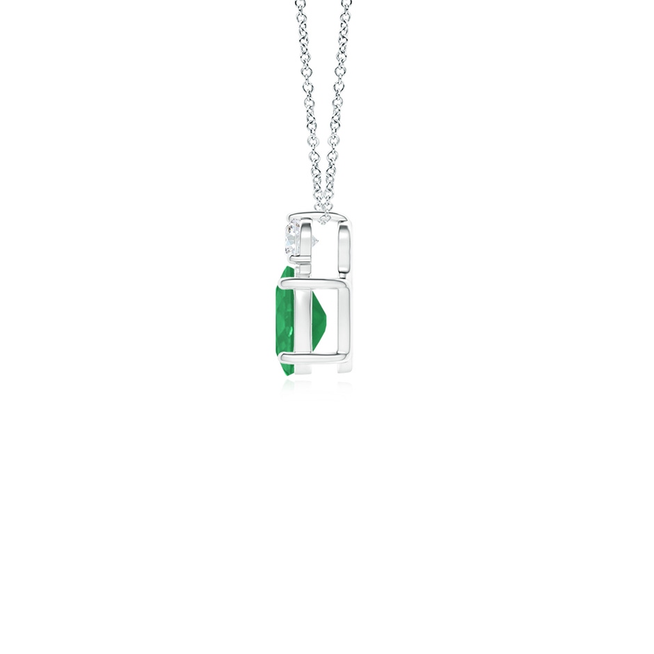 6x4mm A Oval Emerald Solitaire Pendant with Diamond in P950 Platinum side 199