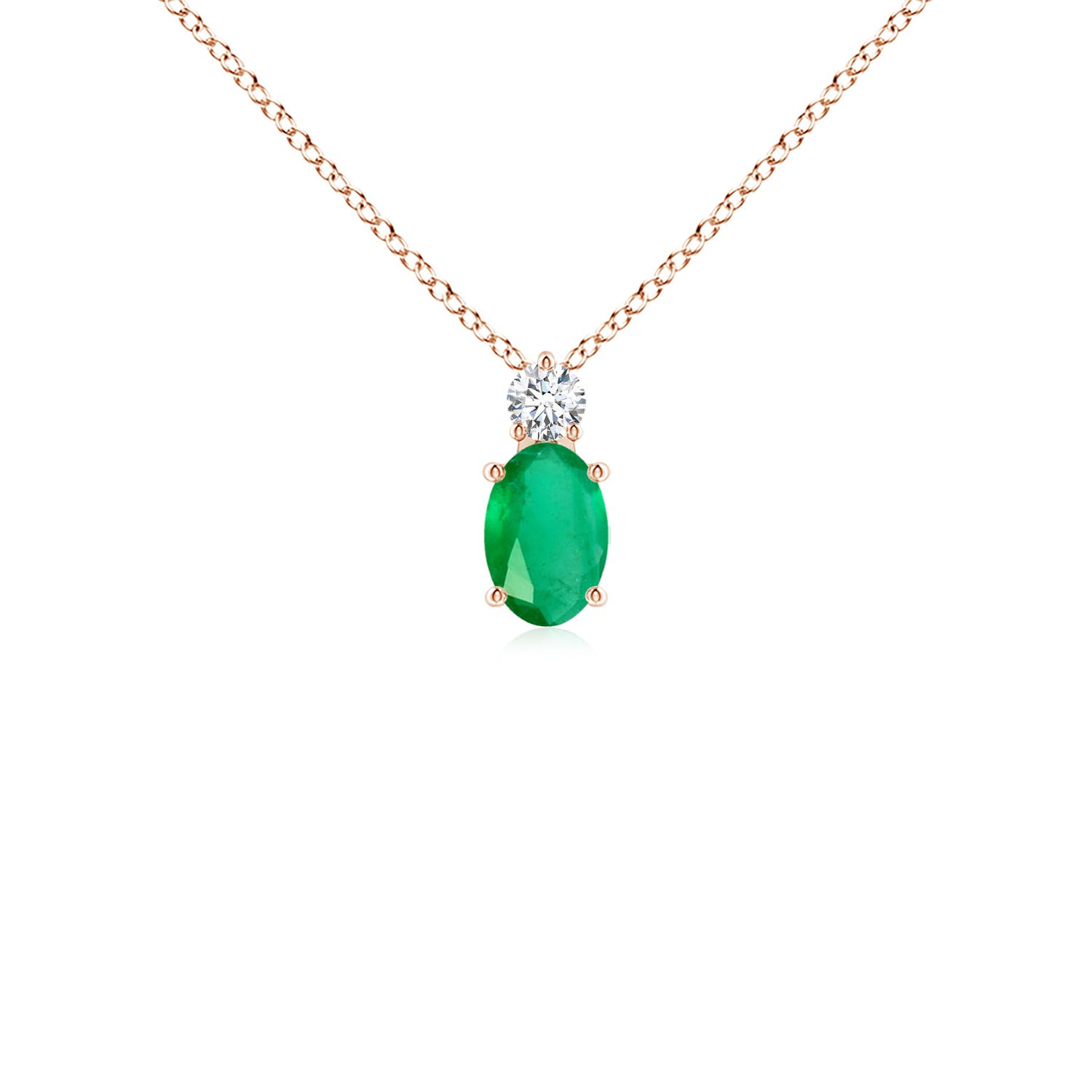 A - Emerald / 0.47 CT / 14 KT Rose Gold