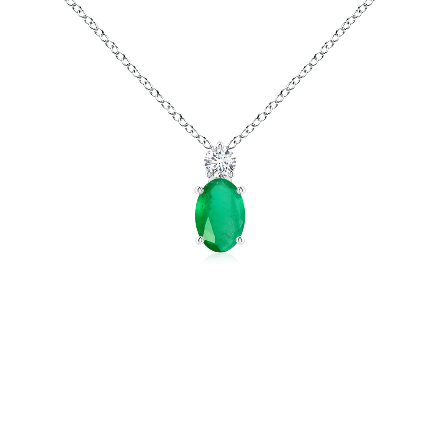 A - Emerald / 0.47 CT / 14 KT White Gold