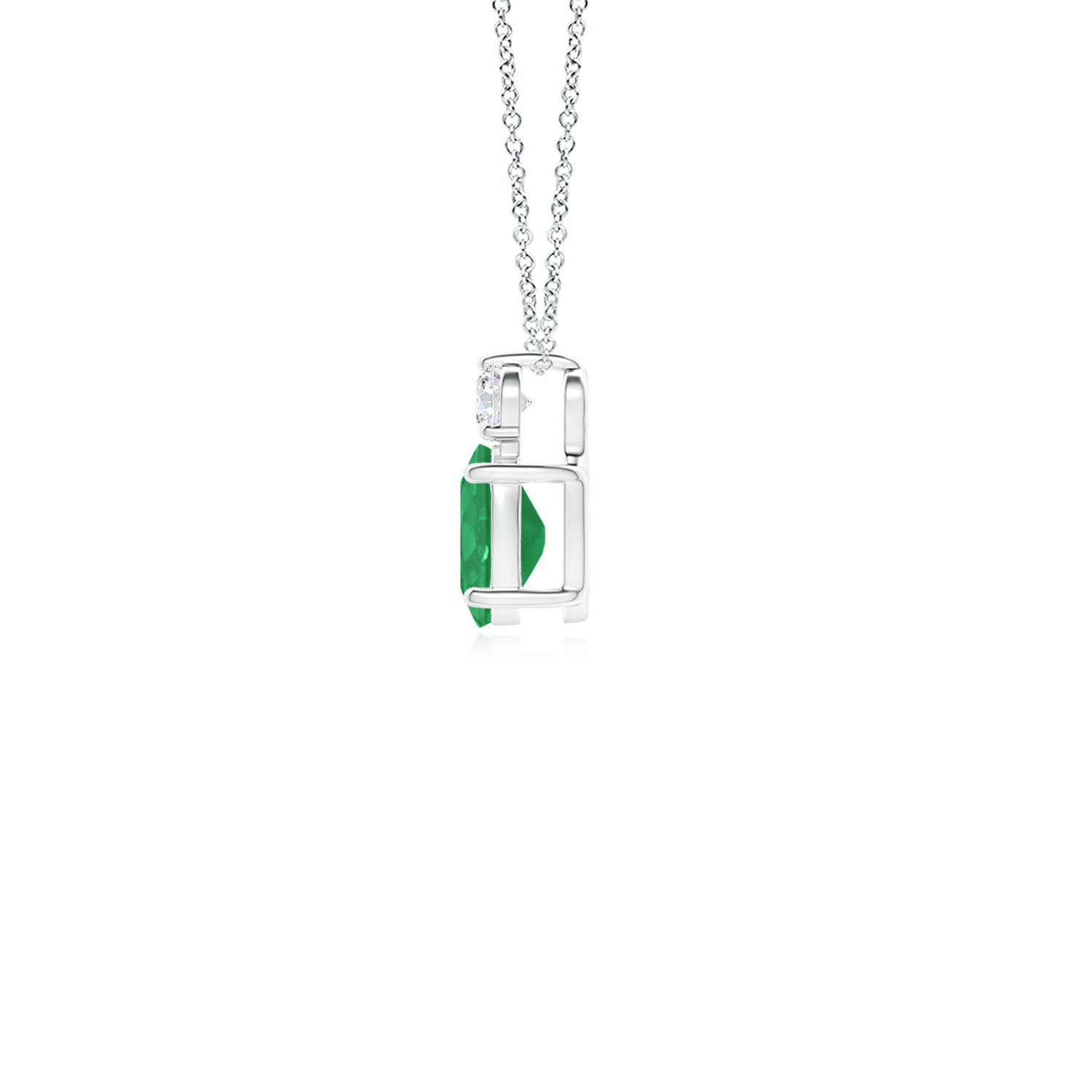 A - Emerald / 0.47 CT / 14 KT White Gold