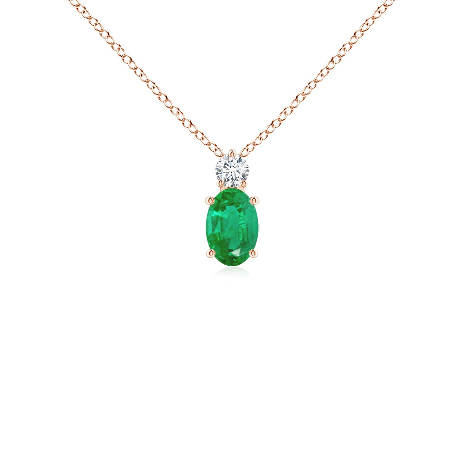 AA - Emerald / 0.47 CT / 14 KT Rose Gold