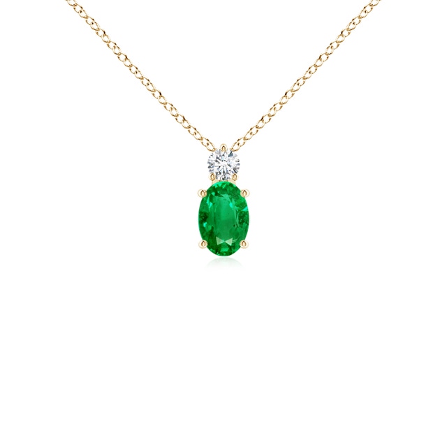 Bezel-Set Round Emerald Solitaire Pendant