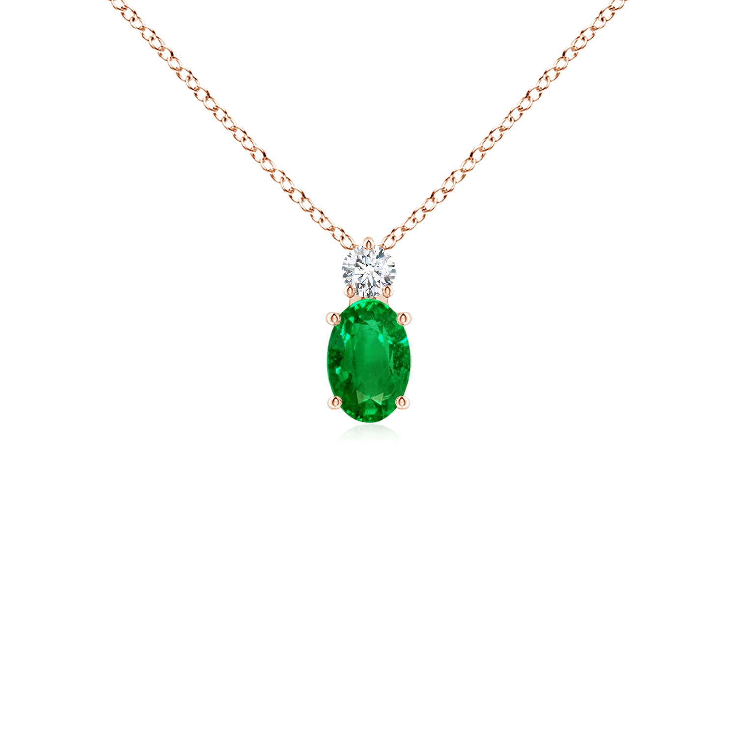 AAAA - Emerald / 0.47 CT / 14 KT Rose Gold