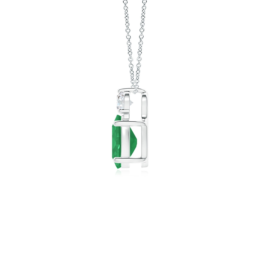 7x5mm A Oval Emerald Solitaire Pendant with Diamond in P950 Platinum side 199