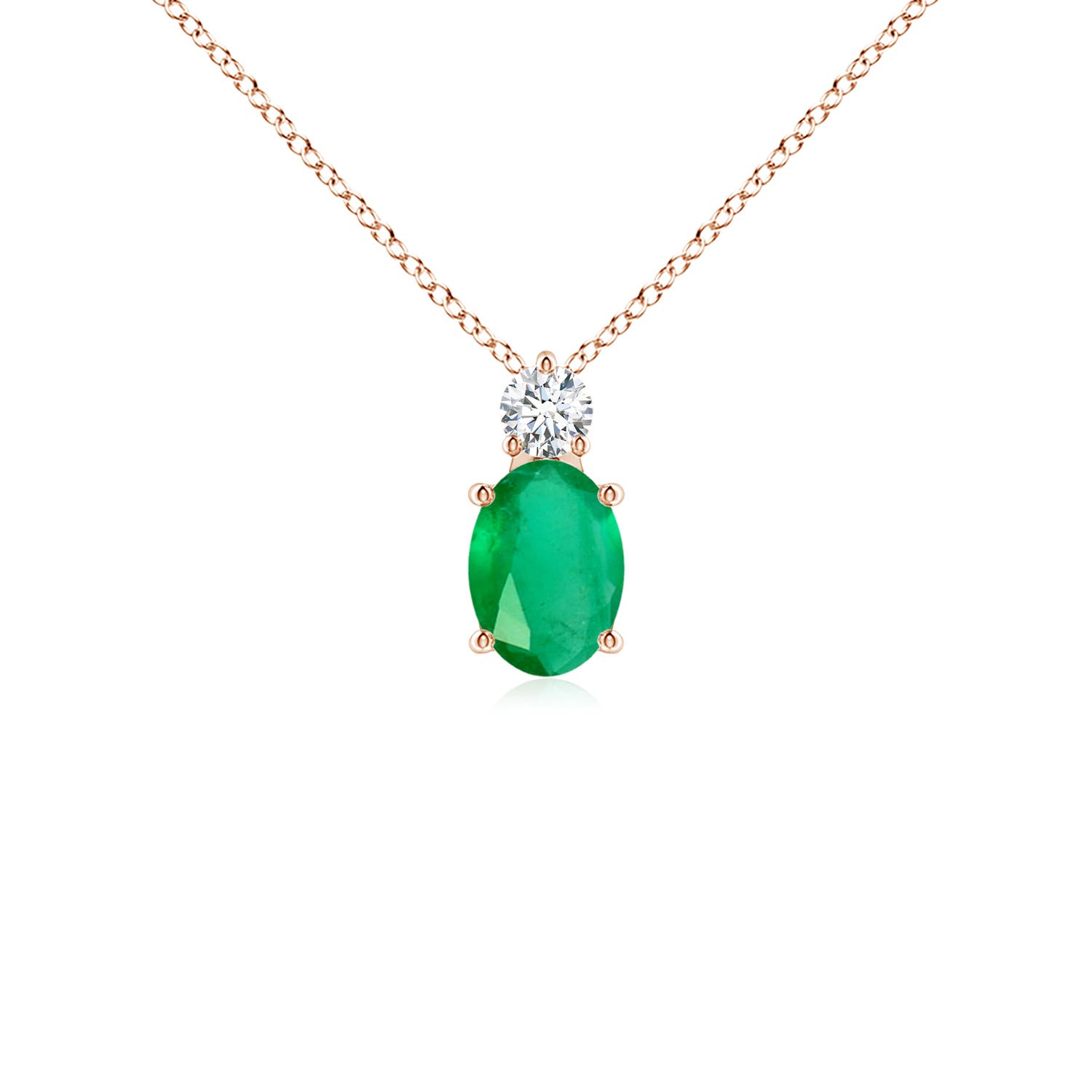 A - Emerald / 0.77 CT / 14 KT Rose Gold