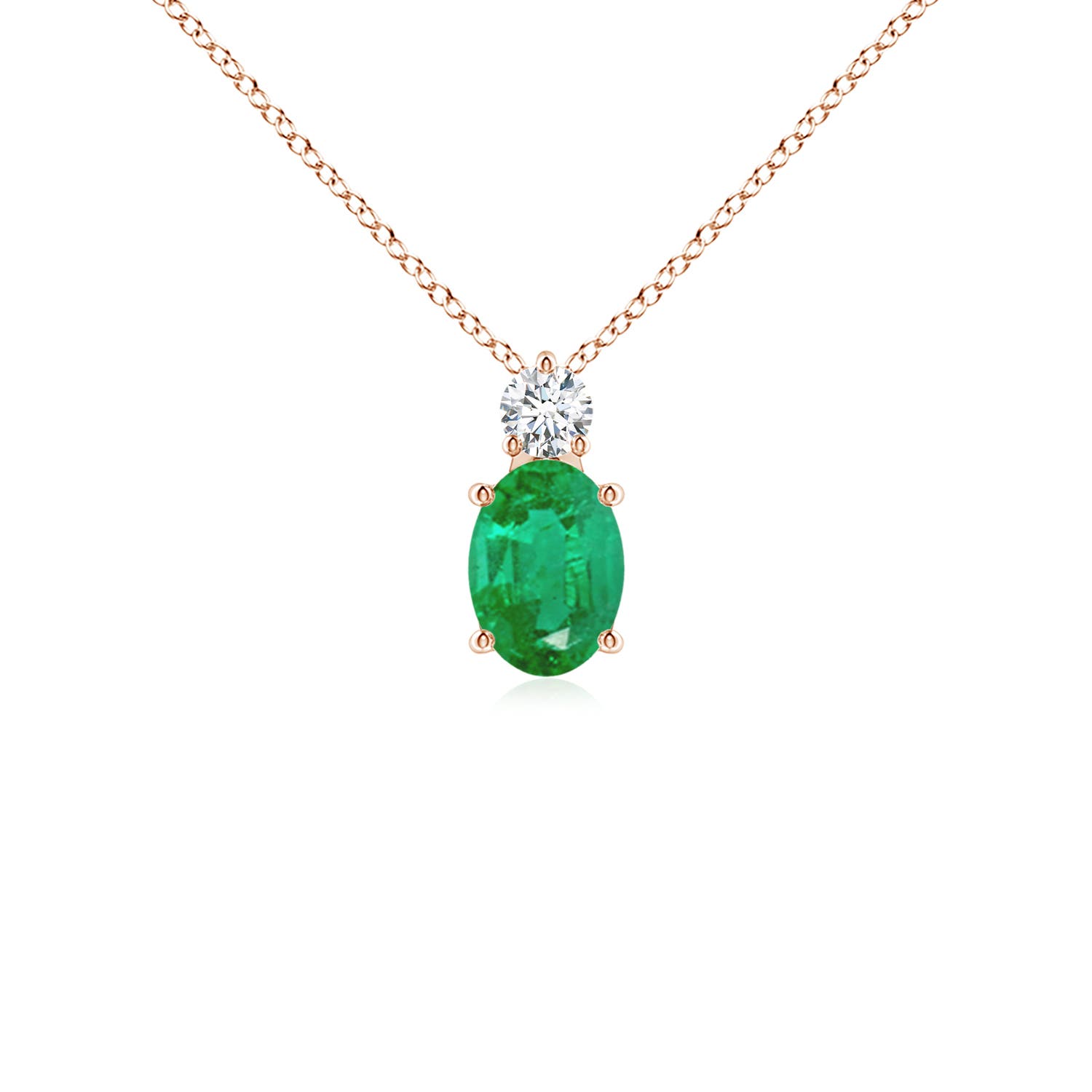 AA - Emerald / 0.77 CT / 14 KT Rose Gold