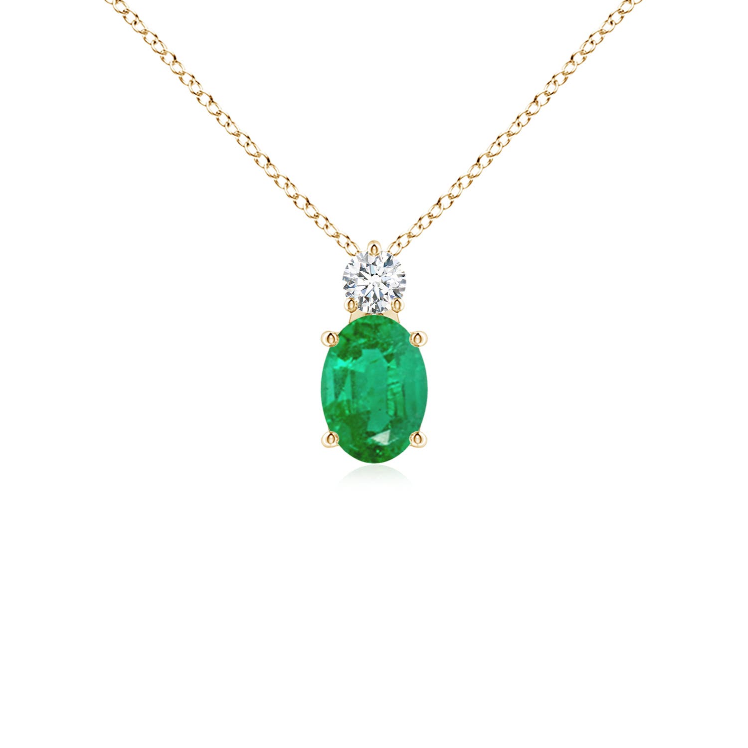 AA - Emerald / 0.77 CT / 14 KT Yellow Gold