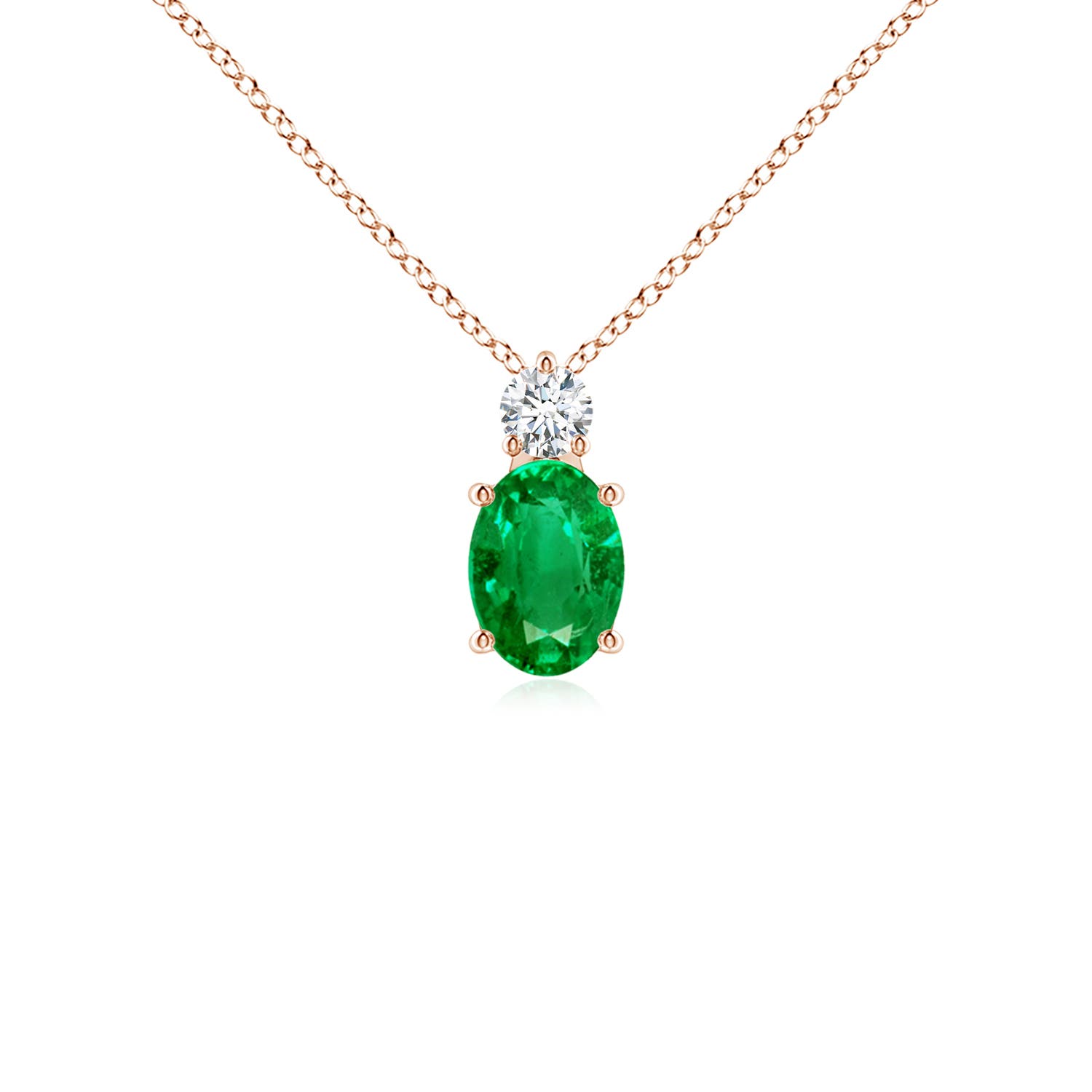 AAA - Emerald / 0.77 CT / 14 KT Rose Gold