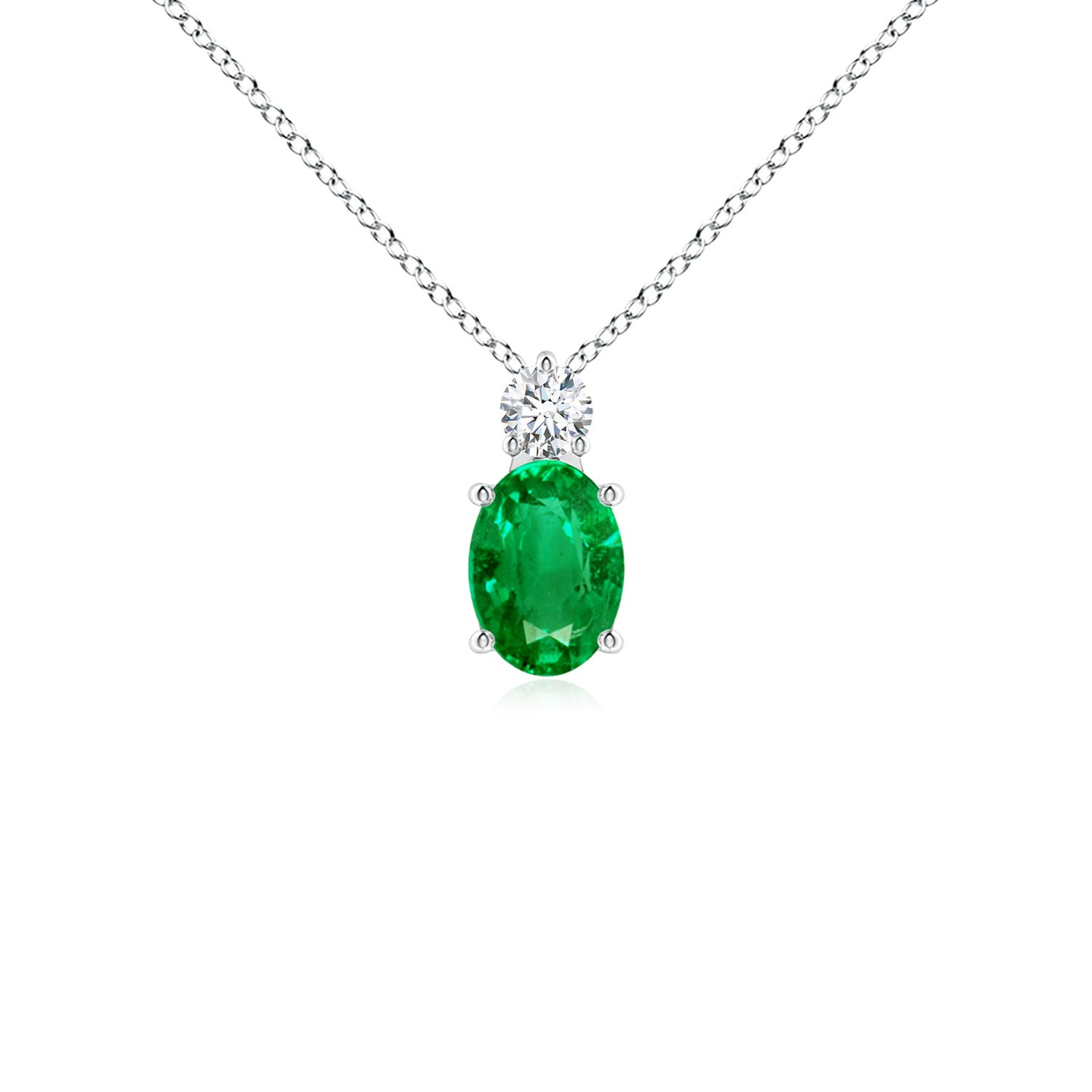 AAA - Emerald / 0.77 CT / 14 KT White Gold