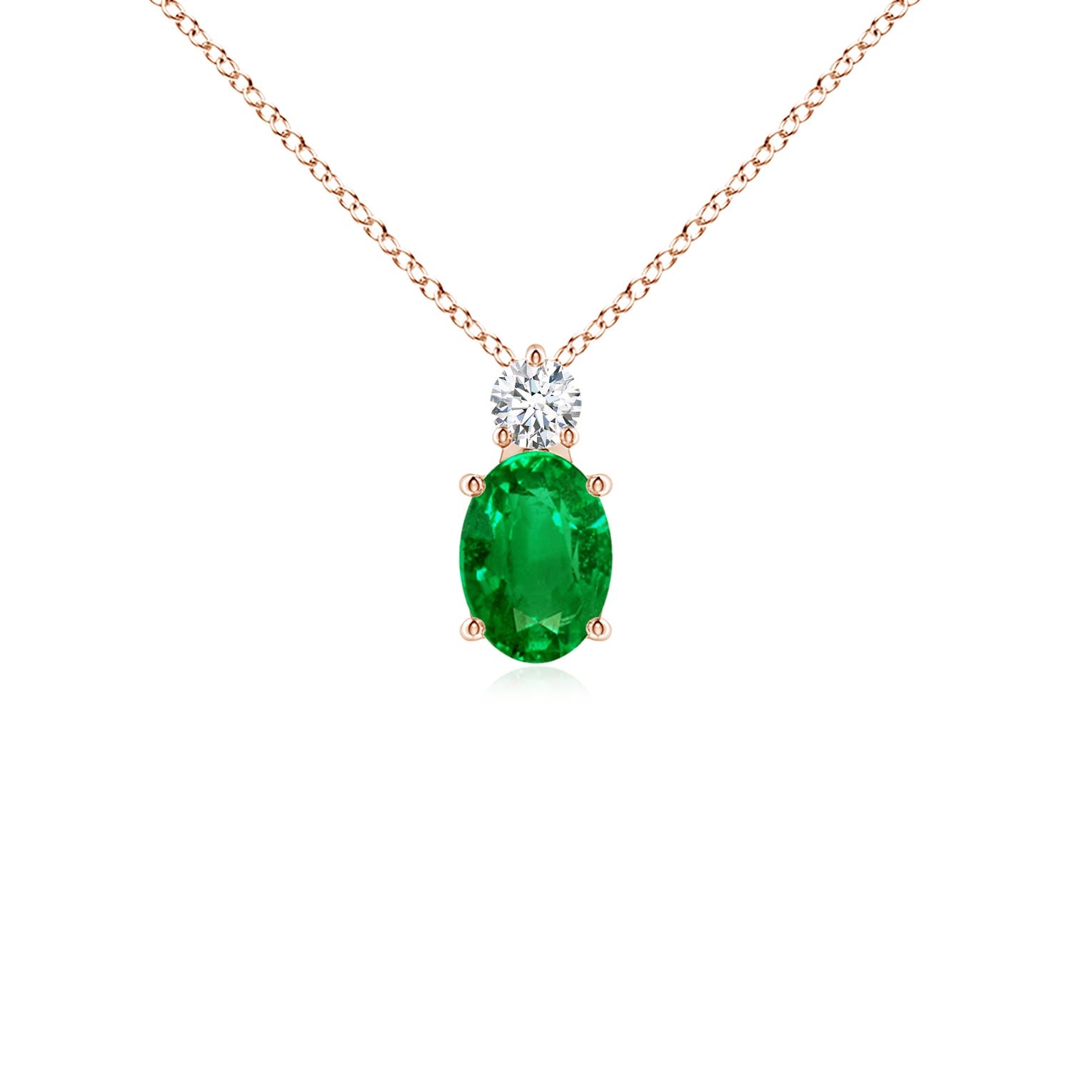 AAAA - Emerald / 0.77 CT / 14 KT Rose Gold