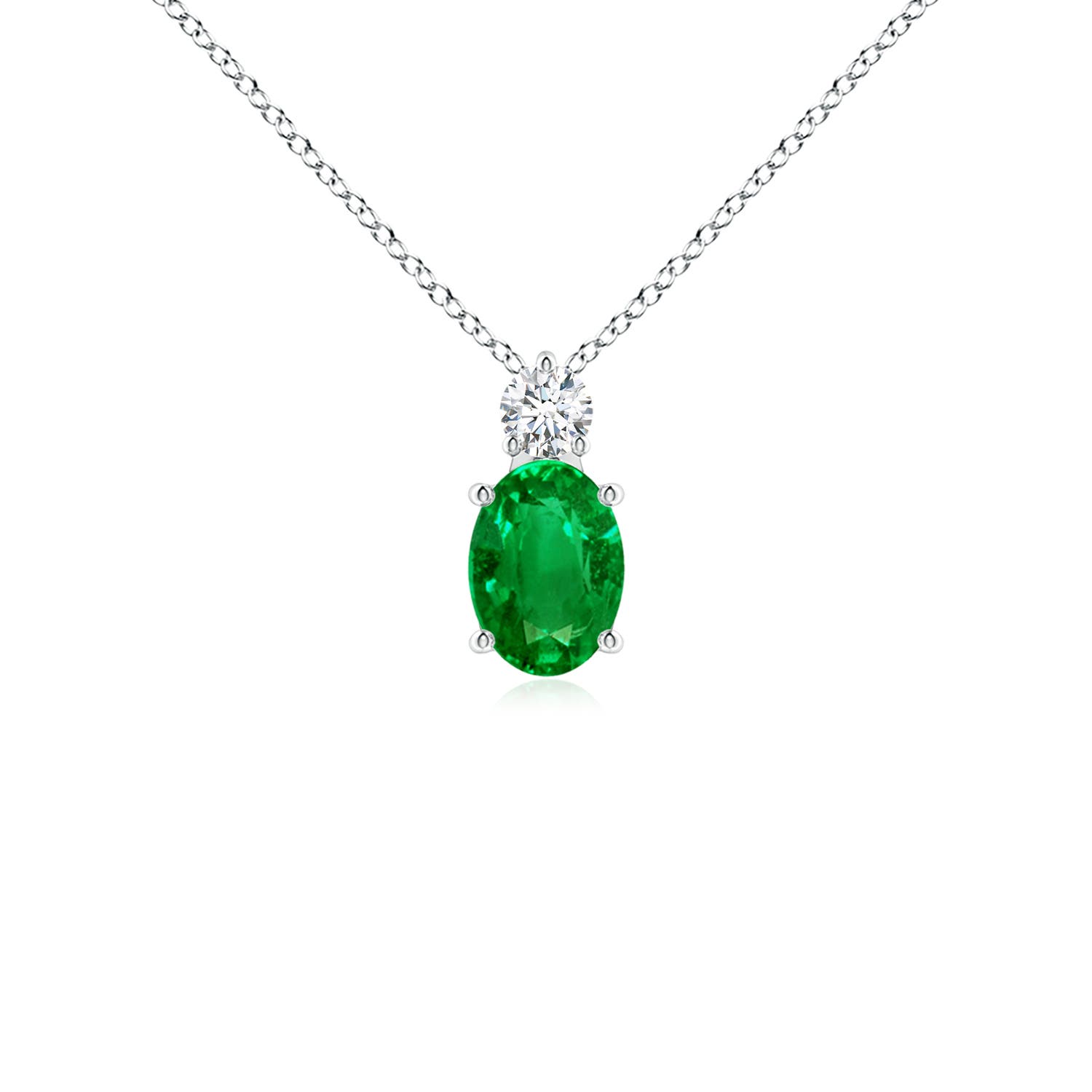 AAAA - Emerald / 0.77 CT / 14 KT White Gold