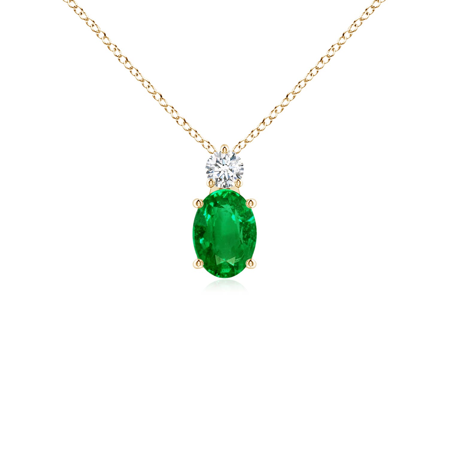 AAAA - Emerald / 0.77 CT / 14 KT Yellow Gold