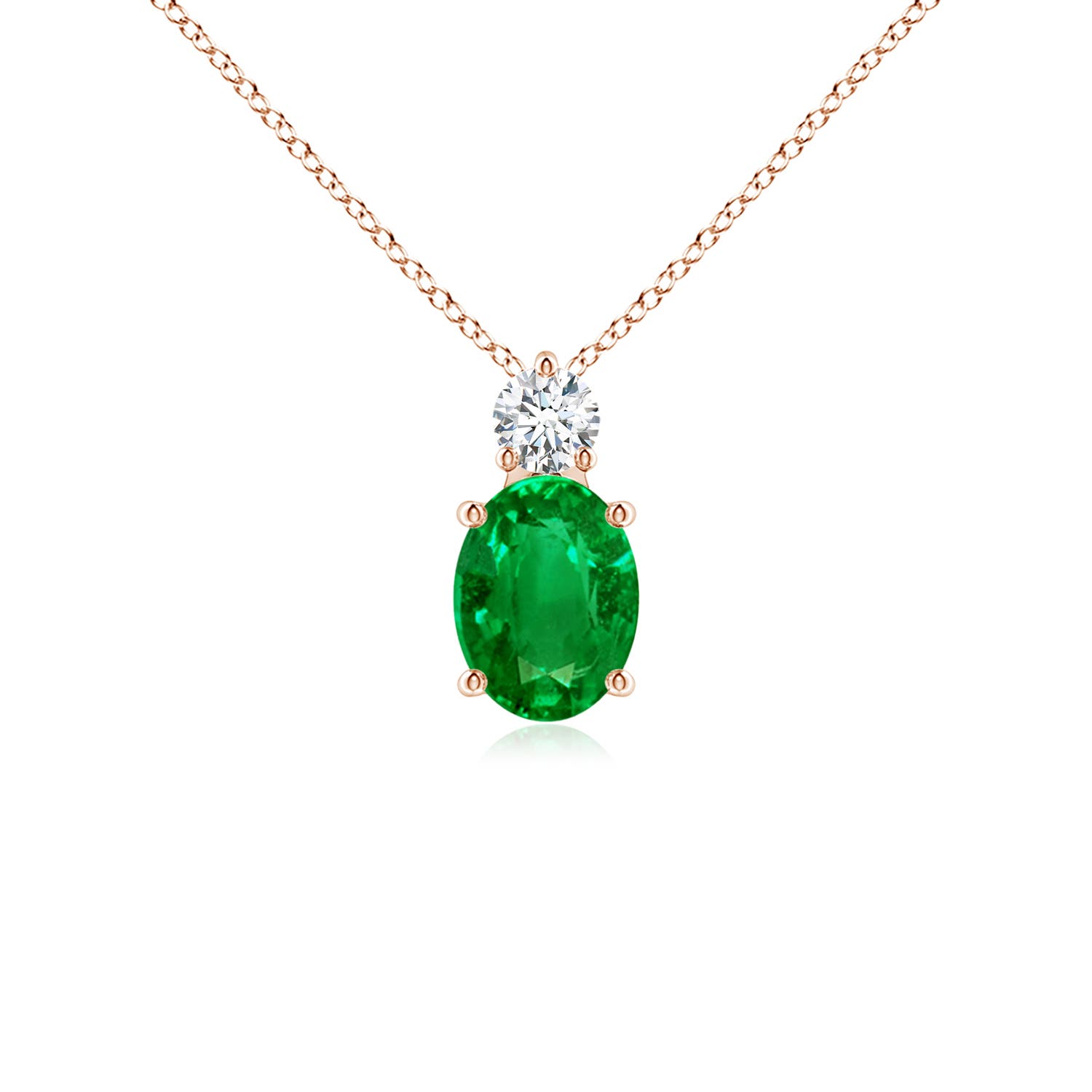 AAAA - Emerald / 1.26 CT / 14 KT Rose Gold