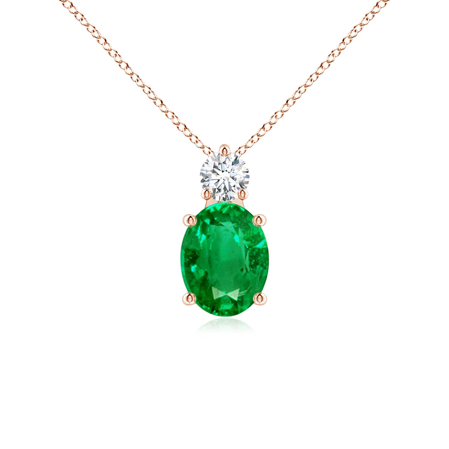 AAA - Emerald / 1.73 CT / 14 KT Rose Gold