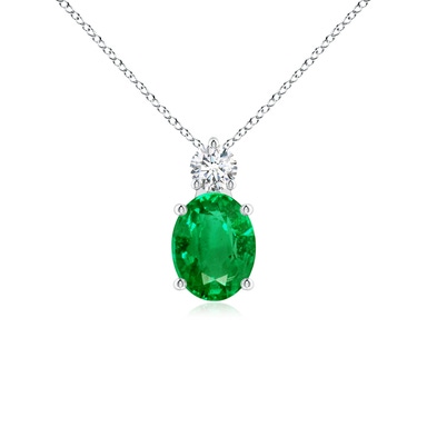 Classic Round Emerald Solitaire Pendant