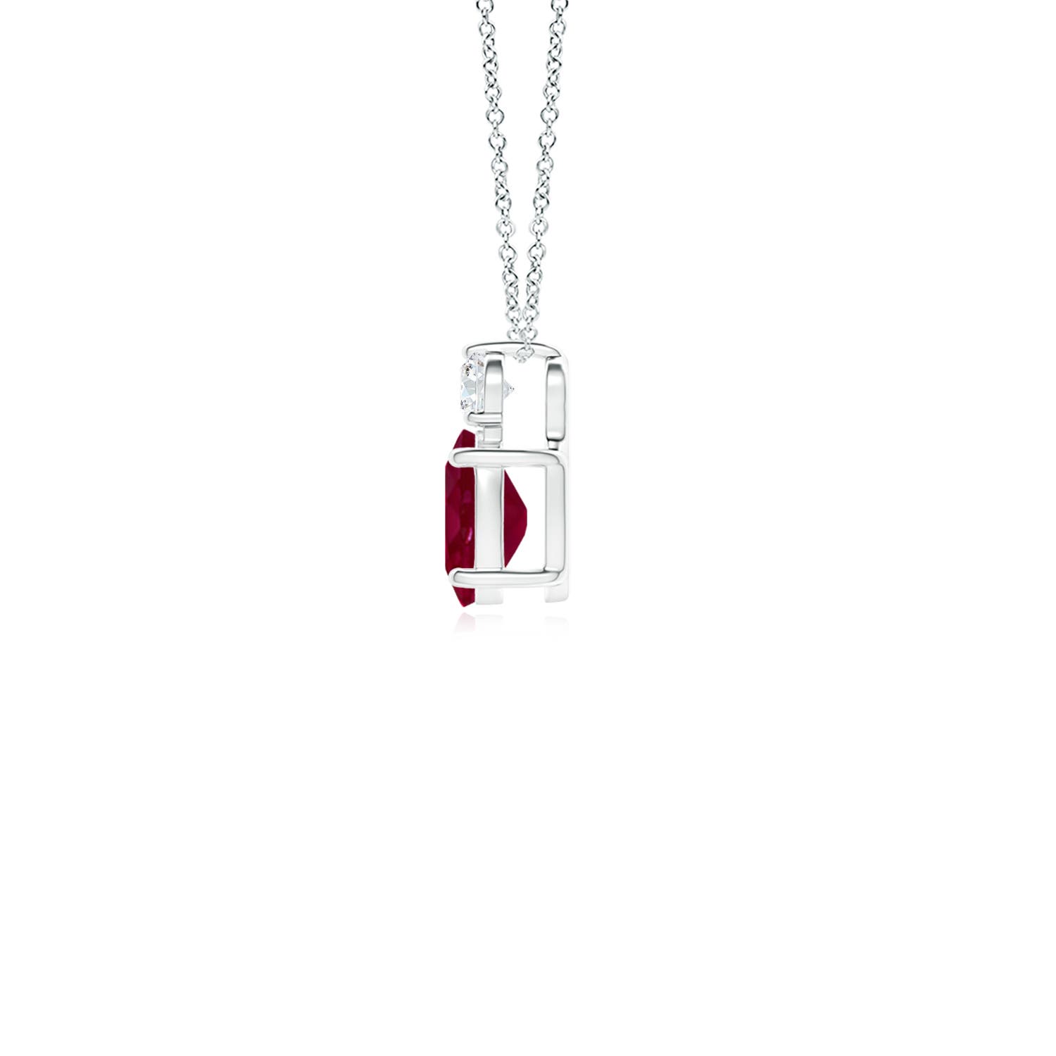 A - Ruby / 0.67 CT / 14 KT White Gold