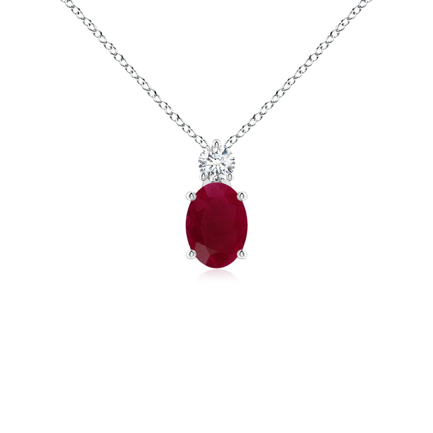 A - Ruby / 1.11 CT / 14 KT White Gold