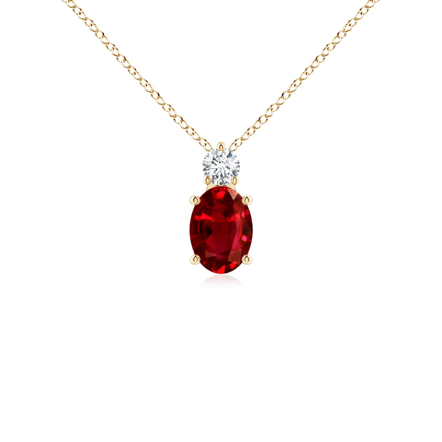 AAAA - Ruby / 1.11 CT / 14 KT Yellow Gold