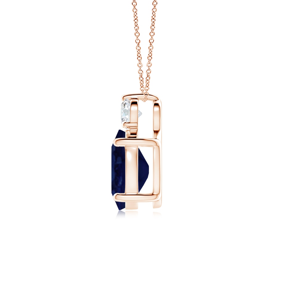 10x8mm A Oval Sapphire Solitaire Pendant with Diamond in Rose Gold side 199