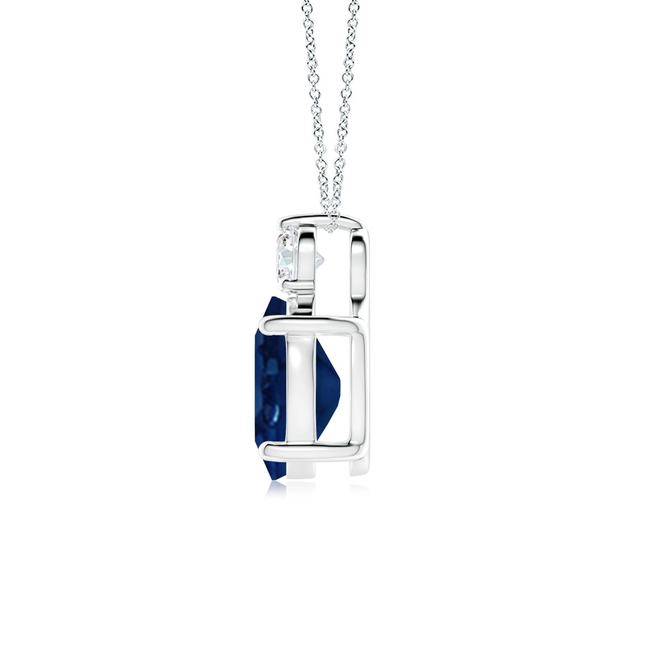 10x8mm AA Oval Sapphire Solitaire Pendant with Diamond in P950 Platinum side 199