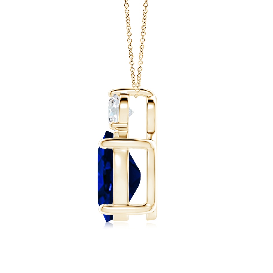 12x10mm Lab-Grown Oval Sapphire Solitaire Pendant with Diamond in Yellow Gold side 199